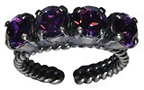 image for ring Colour Snake lila amethyst SS 29 antique silver (single row)