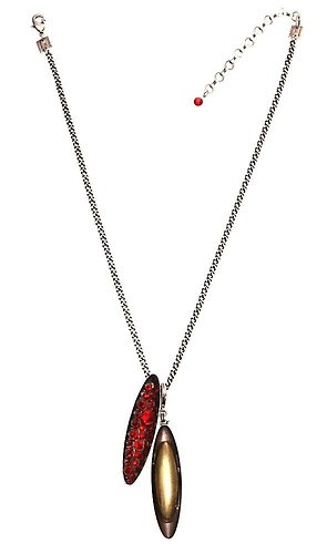 image for necklace pendant Back To The Future red siam  