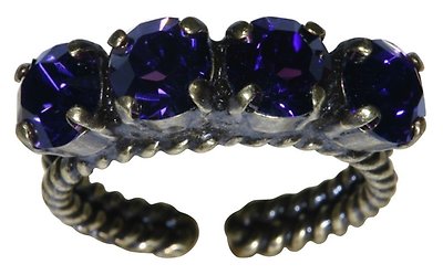 image for ring Colour Snake lila purple velvet SS 29 single row