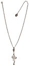 image for necklace pendant The Alchemist white Very Light Antique Silver (hang-in apple, snake & pearl on chain neckline)