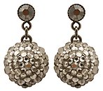 image for earring stud dangling The Alchemist white Very Light Antique Silver (SS 20: crystal silver shade; hang-in ball with crystal silver shade stones around)