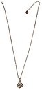 image for necklace pendant (long) The Alchemist white Very Light Antique Silver (raven-claw-metal & ball with crystal silver shade stone on a 72 cm chain neckline)