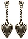 image for earring stud dangling The Alchemist white Very Light Antique Silver (SS 20: crystal silver shade; hang-in chain & heart in line)