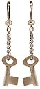 image for earring dangling The Alchemist white Very Light Antique Silver (hang-in chain & key in line)