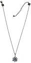 image for necklace pendant Beaded Lights blue antique silver (SS 29: black diamond, PP 24: indian sapphire; bended with aquamarine satin diamond-cut beads)