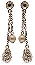 image for earring stud dangling The Alchemist white Very Light Antique Silver