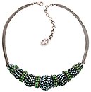 image for necklace Africanica green/turquoise antique silver (several ball elements along half the chain neckline)