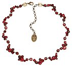 image for necklace Ballroom coralline/red antique brass