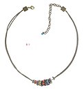image for necklace Beduin multi/orange antique silver/antique brass