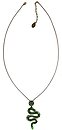 image for necklace pendant Las Vegas green antique brass (round element with SS 29 in the centre & & snake-shape element hung in; chain neckline)