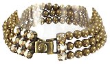 image for bracelet Pearl Shadow brown crystal golden shadow antique brass