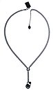 image for necklace-Y Rough Kingdom black Very Dark Antique Silver (crystal silver shade with chain & rose-crown metal on a chain neckline)