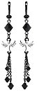 image for earring dangling Rough Kingdom black Very Dark Antique Silver (hang-in diamond-cut bead, 