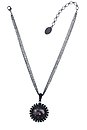 image for necklace pendant Las Vegas Cabaret black Antique Silver Very Dark (las vegas round coloured stone on a 36 cm chain neckline)