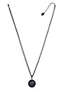 image for necklace pendant Las Vegas Cabaret black Antique Silver Very Dark (las vegas round coloured stone on a 75 cm chain neckline)