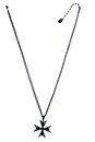 image for necklace pendant Las Vegas Cabaret black Antique Silver Very Dark (medal with stones on a 75 cm chain neckline)