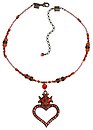 image for necklace Heart orange orange brass (40cm (incl. lock & big eye flat) + 9cm (chain & tutui HN))
