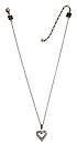 image for necklace pendant Heart white antique brass (hang-in small heart with PP 12 & PP 24: shadow crystal)