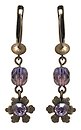 image for earring dangling Little Harmony lila antique brass (hang-in bead before flower)