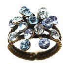 image for ring Magic Fireball light blue antique brass (big)