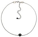 image for necklace Disco Balls black jet PP 32 antique silver