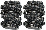 image for earring clip Gordian Knot black Light Antique Silver (bended knot with jet hematite stones)