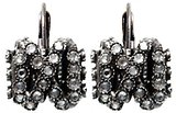 image for earring eurowire Gordian Knot white crystal silver shade Light Antique Silver (bended knot with crystal silver shade stones)