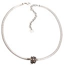 image for necklace Gordian Knot white crystal silver shade Light Antique Silver (bended knot in the centre with crystal silver shade)