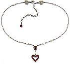 image for necklace Flora de Amor red antique brass (small heart)