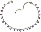 image for necklace Little Harmony lila antique brass (beads and small flowers)
