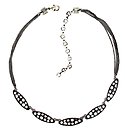 image for necklace Back To The Future white crystal antique silver
