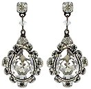 image for earring stud dangling Byzantine white antique silver