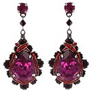 image for earring stud dangling Byzantine red antique silver