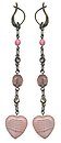 image for earring dangling Babies Love pink antique brass (with bead)