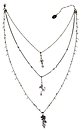 image for necklace (long) Rough Kingdom multi antique silver/antique brass (3 lines; different metal hang-in & diamond-cut beads along the neckline)