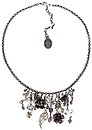 image for necklace Rough Kingdom multi antique silver/antique brass (different metal hang-in, tutui & diamond-cut beads in the centre;chain neckline)